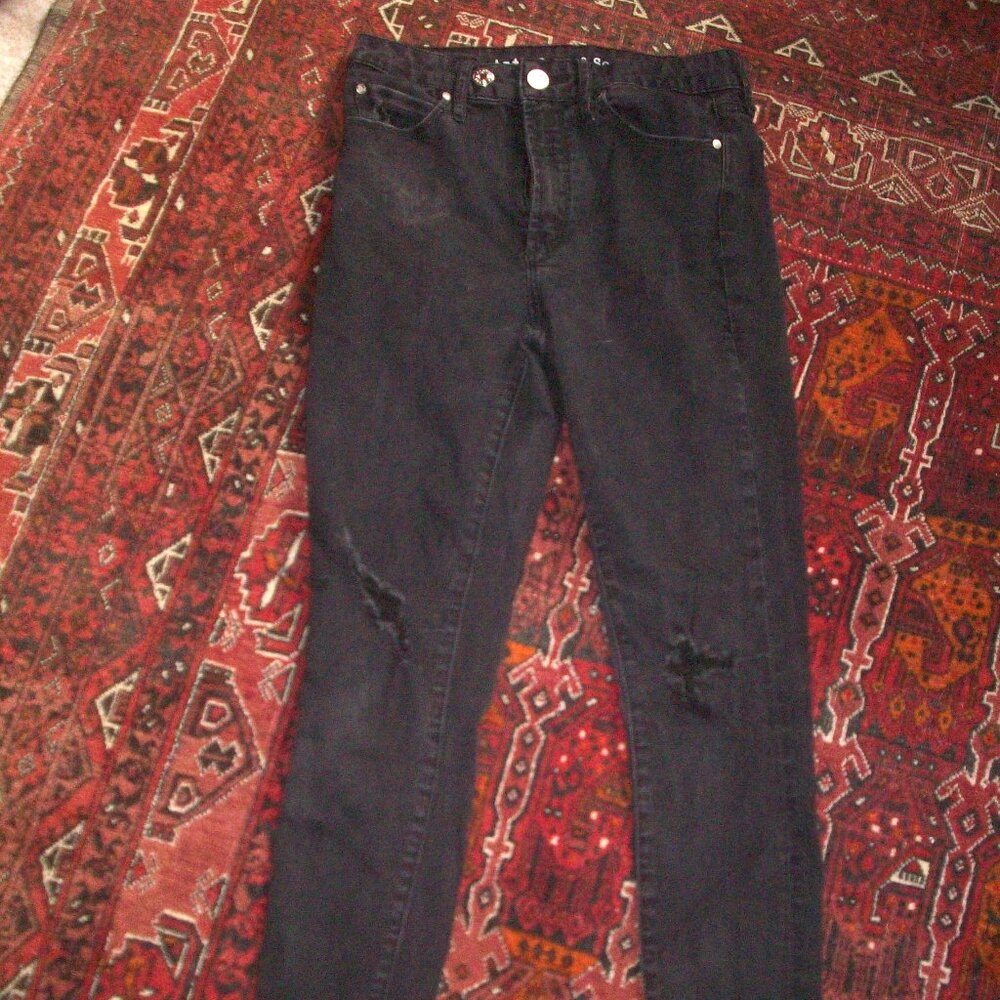 Articles Of Society Women's Size 25 Black Skinny Distressed Stretch Denim Jeans